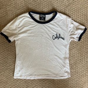 CottonOn - blue&white ringer tee